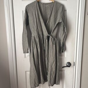 Simply Grey Life Linen Wrap Dress